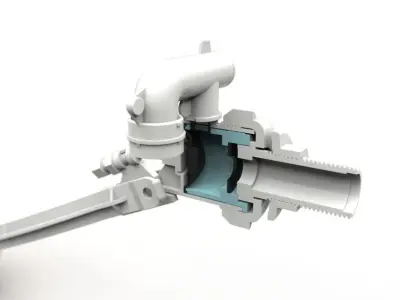 Side Entry Toilet Fill Valve 3D model