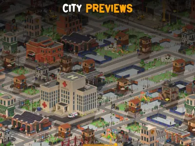Stylized City   Modular Environment Pack   Vol 02  Low-poly 3D model