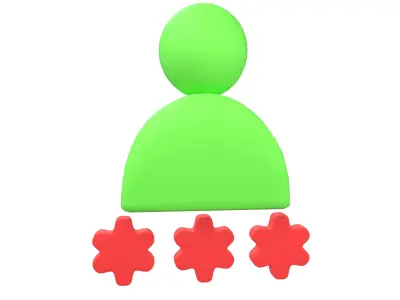 User Password Icon v1 008 Low-poly 3D model