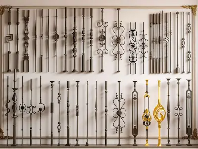French railing stair railing French railing 3D model