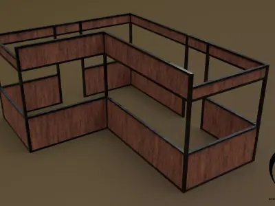 Stall stand 13 R Low-poly 3D model