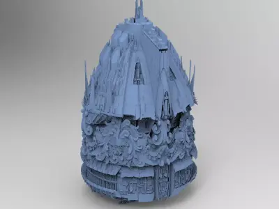 Ocean Cyberpunk tower 8  3D model