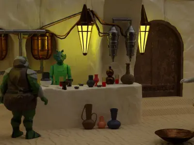 Jabbas Throne Room - Set 6a -Main Entrance Attributes 1-6 scale 3D print model