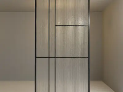 Glass partition door 79 Low-poly 3D model