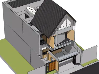 3D Model House Japandi Modern Minimalist Two-Story 3D model