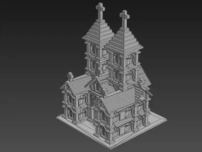 House Voxel - 27 Low-poly 3D model