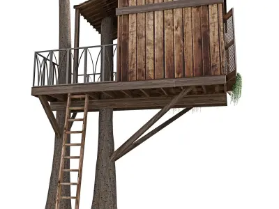 Tree House BW 3D model