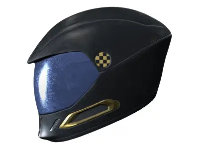 Female Sci-fi Helmet Low-poly 3D model