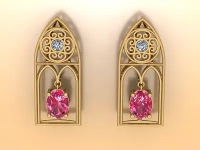 Romeo and Juliets Soliloquy Earrings jewelry 3D model - for Her 3D print model