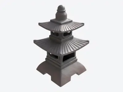 Japanese Stone Garden Lantern 01 3D model