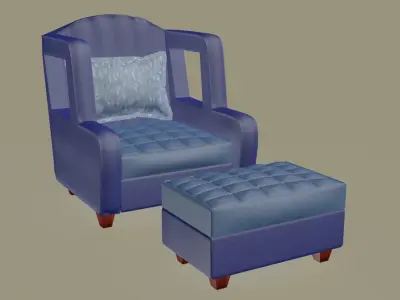 Wholes Armchair with pouf 3D model