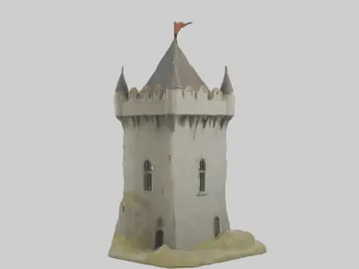 Castlecornertowerm 1 Low-poly 3D model