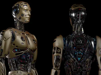 Futuristic Robot Man 3d Model no RIG 3D model