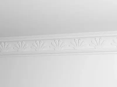 White Ceiling Ornament Decoration 3D model