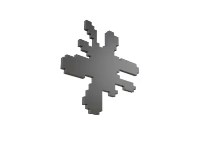 Voxel Splash Symbol v1 011 Low-poly 3D model