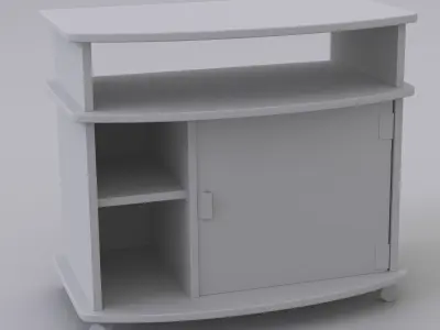 Wheeled TV stand 3D model