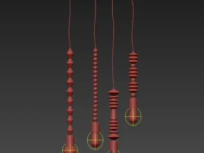 Bright set of beaded necklaces 3D model