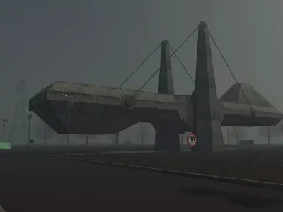 Exhibition Centre Salvador Da Bahia Brazil Brutalist  Low-poly 3D model