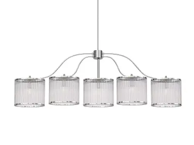 Newport four light chandelier with clear glass shades 3D model