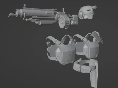 F4 Combat Armor One-Twelfth Scale 3D print model