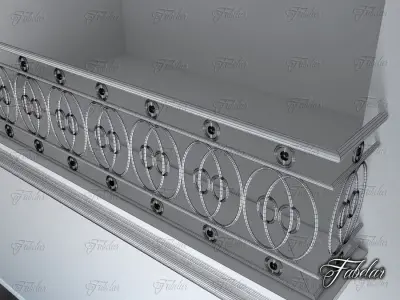 Balcony with ornamental railing Free 3D model