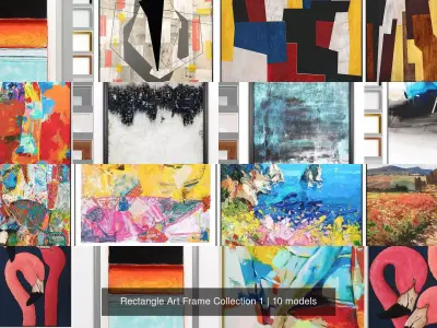 Rectangle Art Frame Collection 1 3D Model Pack