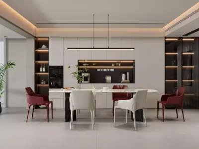 Dining room Dining interior Dining table 39 3D model