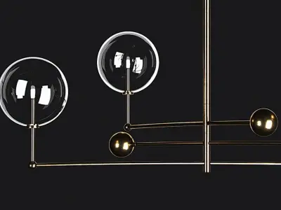 RESTORATION HARDWARE GLASS GLOBE MOBILE CHANDELIER 46 3D model