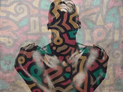 Neo Tribal Portrait Mural Wallpaper Texture Texture