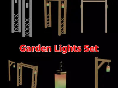 Outdoor Garden Lights Low-poly 3D model