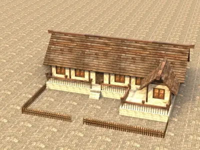 Medieval house sixteen 10 Low-poly 3D model
