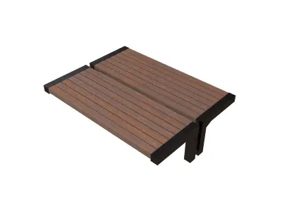 Group Modern Outdoor Bench v3 002 Low-poly 3D model