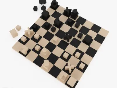 Chess game Bauhaus Schachfiguren Free 3D model