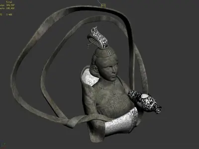 Pool - stone goddess 3D model