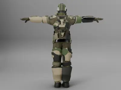 Modern Soldier Low-poly 3D model buy