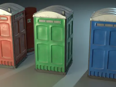 Public Portable Toilet 02 PBR Game Ready Low-poly 3D model