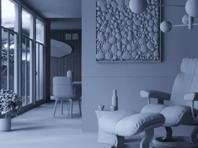 Tropical Room For cinema 4D Corona render 3D model