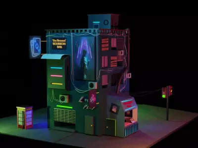 Glowing city 3D model