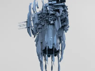 Alien mothership harvester collection  Low-poly 3D model