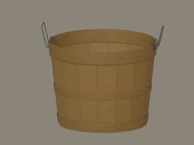 Wooden Basket 3D model