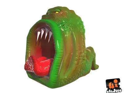 Muncher - Alien Worm Low-poly 3D model