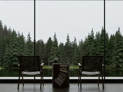 3D model of houses in the forest 3D model