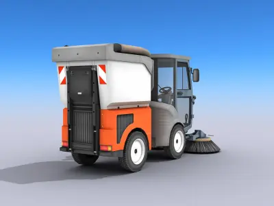 Street Sweeper Low-poly 3D model