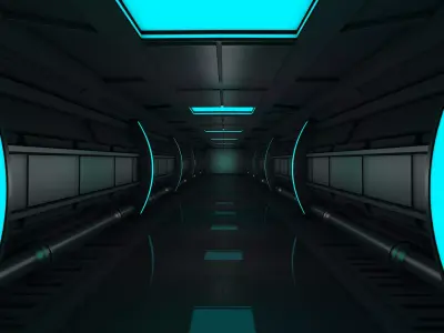 Sci Fi Interior 3D model 6