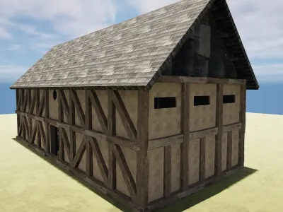 Cozy Fantasy Medieval Tavern Exterior-Interior 3D model