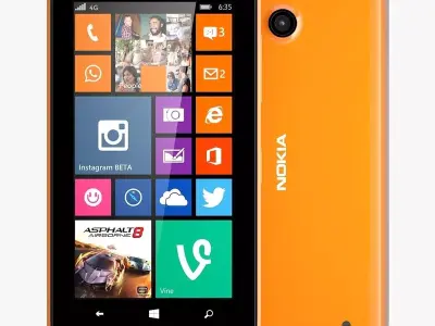 Nokia Lumia 630 Bright Orange 3D model