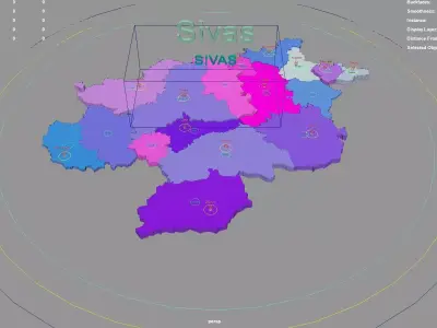 Sivas  Central Anatolia Region  Turkey map region geography 3D model