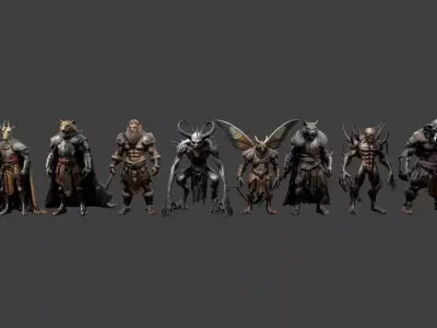 Animal Warrior Pack 3 Low-poly 3D model