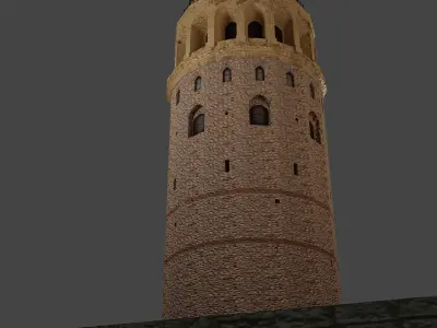 Stylized Galata Towers Low-poly 3D model