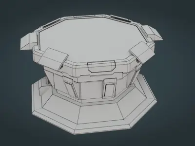 Sci-fi Work Bench - Game ready - PBR Low-poly 3D model